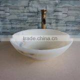 Hot Sale Luxury Stone Product Natural Bathroom White Onyx Sink thumbnail-4