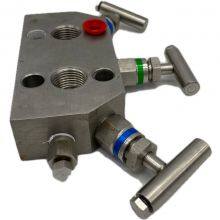 Stainless Steel 3-Way Manifold Valve for Rosemount Pressure Transmitter With NPT Thread Multi-valve Manifold Yokogawa thumbnail-1