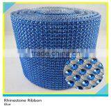 24 Rows Blue Plastic Rhinestone Mesh Trimming Roll thumbnail-1