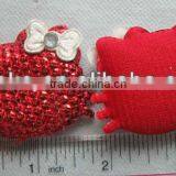 Sew On Sequined Patch, Kitty Design Applique RED COLOR thumbnail-1
