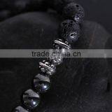 Wholesale Custom 8mm Lava Bead Bracelet Jewelry for Men Fashion Silver Buddha Bracelet thumbnail-2