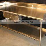 2-layer Stainless Steel Kitchen Working Table With Drawer & Backsplash