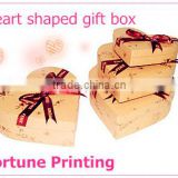 heart shape cardboard gift box ,lid and packaging paper jewellry box