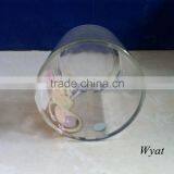 Round Glass Candle Holders With Decal 230ml 8oz SLJd162 thumbnail-2