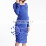 Custom Spandex Viscose Plain Blank Long Sleeve Maternity Dresses thumbnail-2