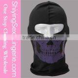 Custom Yellow Halloween Skull Outdoor Lycra Bike Full Face Mask thumbnail-3