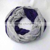 WLSS-52 100% Rayon crinkle striped purple round neck scarf