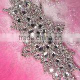 Bridal Beaded Rhinestone Appliques to Sew for Wedding Dresses and Iron on Rhinestones Appliques Wholesale thumbnail-2