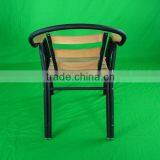 Outdoor Furniture Coffee Shop Aluminum Leisure Wooden Mental Armrest Garden Chair YC009 thumbnail-4