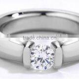 Stainless Steel Fashion Ring Finger Diamond ca Stone Rings for Women and Men thumbnail-1