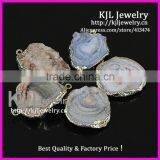 KJL-A0332 natural druzy stone connector, quartz drusy gems ,gold bail crystal stone connector finding