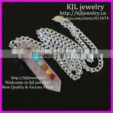 KJL-BD5356 Wholesale Natural Silver Plated rose quartz Stone Pendant Sword Taper Shape Healing Chakra Pendant Necklace