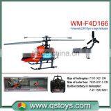 Hot Sell!F4D166 2.4Ghz 4ch Single Oars Helicopter With Gyro Helicopter With Light