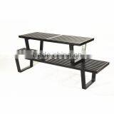 Modern Patio Bench Furniture Slat Park Bench Seat Black Baking Parts Legs