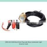 LED 3X3W Boat Drain Plug Light Brass Underwater Light thumbnail-1