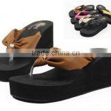 2015 Girl Eva Beach Mid Heel Wedge Flip Flops pu Strap thumbnail-1