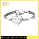 Fashion Men Gold Silver Stainless Steel Charm Bracelets Custom Engraved Logo Bangles Magnetic Bracelets thumbnail-2