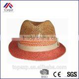 Narrow Brim Hat Roll Up Straw Hat With White Band thumbnail-1