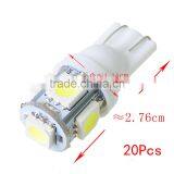 Hot Sale 20pcs in One Pack T10 Wedge 5-SMD 5050 LED Car Light Bulbs 192 168 194 2925 W5W DC 12V thumbnail-1