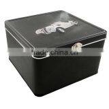 Square Custom Black Metal Tin Box