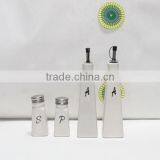 Square Glass Oil and Vinegar Bottle Set With Decal thumbnail-3