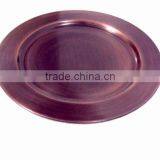 Bronze Color Metal Charger Plate for Wedding & Decoration, Cheap Charger Platter for Christmas Festival thumbnail-2