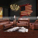 2016 Newest High Quality Vintage Retro Style Top Grain Leather Sofa S120# thumbnail-4