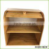 Bamboo kitchen rolltop bread box/ double bread box Homex-BSCI