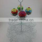Powder Coated 3-tier Round Shape Metal Wire Cupcake Stand-hold 24 Cups thumbnail-2