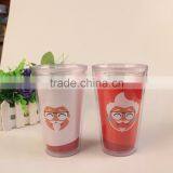 Food Grade Material PS Party Glass With Straw for Promotional thumbnail-5