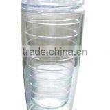 Plastic Double Wall Pvc Insert Cup With Straw thumbnail-1