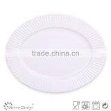 Delicate White Color Emboss Ceramic Dinner Set With Vertical Stripe Decoration thumbnail-5
