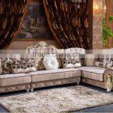 M878 Living Room Furniture Classical Solid Wood Frame Fabric Sofa/fabric Big Corner Sofa thumbnail-1
