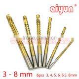 6pcs/set Titanium HSS Saw Drill Bit Electric Drill Hemp Flowers Drill Bits Set 1/4" 6.35mm Hex Shank thumbnail-1