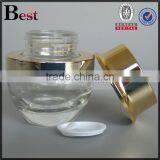 30g Best Sellers Gold Aluminum Top Clear Glass Cosmetic Jar High Quality Skin Care Cosmetic Cream Jar Cosmetic Packaging thumbnail-2