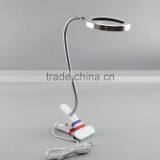 2016 Latest Popular Fashionable Gooseneck Clip Reading Magnifier Glass Desk Led Lamp thumbnail-2