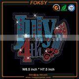 American Flag in Fleur de Lis Hotfix Rhinestone Transfers thumbnail-4