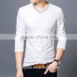 China Factory V Neck Blank Good Quality Long Sleeve Cotton Inner T Shirt In Bulk Sales thumbnail-4