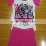 Children cotton clothing set, girls printed pyjama set