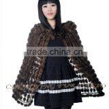 CX-B-M-56 Wholesale Women Cape Mink Fur Fashion Poncho/ Fur Shawl thumbnail-5