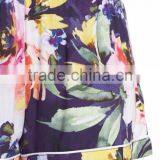 Custom Floral Print Women Short Pajamas Pyjama Set White Piping Short Sleeve Top With Shorts PJ Set thumbnail-5