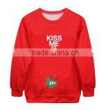 Fashion Style Red Printed Christmas Sweatshirt Wholesale