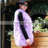 Wholesale Turkey Feather Fur Short Vest For Party Wedding Lady Fashion Fur Apparel thumbnail-5