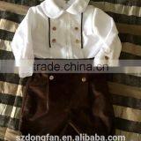 Baby Boys Posh Clothing Children White Chevron Shirts And Pants Outfit Baptism Sets thumbnail-1