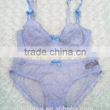 Beauty Bowknot Sexy Ladies Transparent Bra Panty Set New Design thumbnail-1