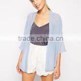 Modern Plain Chiffon See Through Top Kimono thumbnail-1