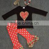 2016 New Valentine Outfit Baby Girl Clothes 2-7t Fashion V-day Red White Dot Pants With Matching Accessories thumbnail-1