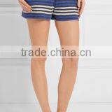 Cozy Striped Design Ladies Loungewear Pull-On Shorts With Elasticated Waistband and Slant Pockets thumbnail-2