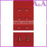 Nylon or Polyester Fabric Bra Hook and Eye in 4 Rows Red in Stock thumbnail-2