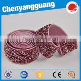 White and Blue Printed Glitter Elastic Fold Over Elastic